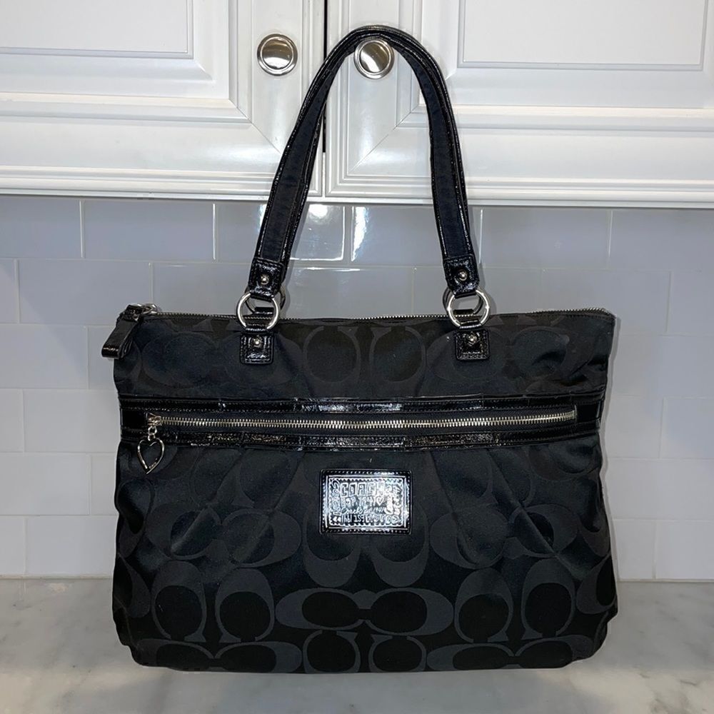 Coach Purse Handbag Daisy Poppy Signature XL Tote Shoulder Bag Pocketbook